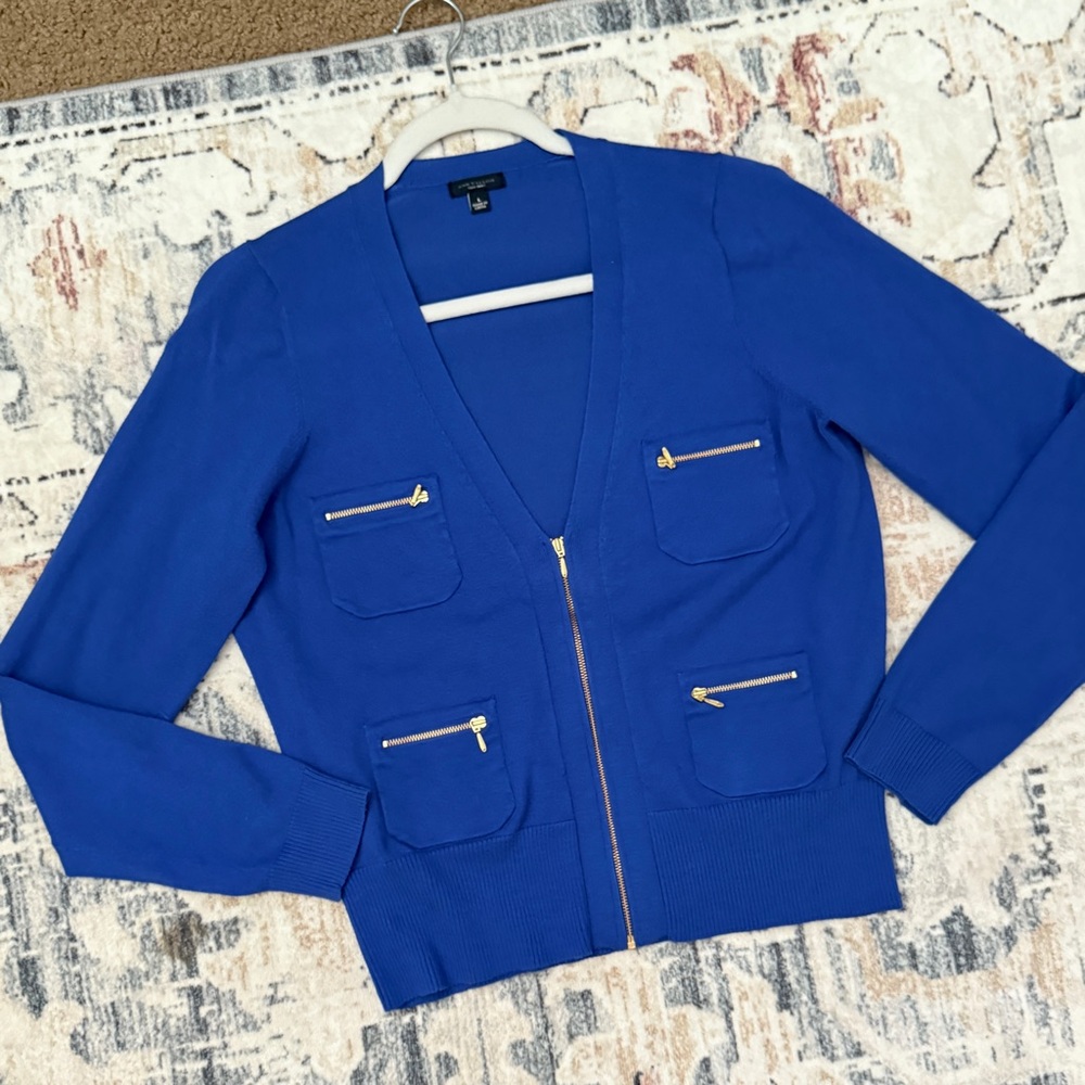 Ann Taylor V-Neck Zip Front Cardigan - Picture 2 of 9